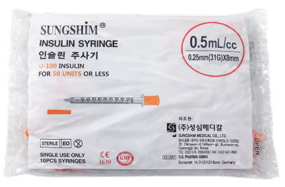Sungshim insulin syringe polybag pack